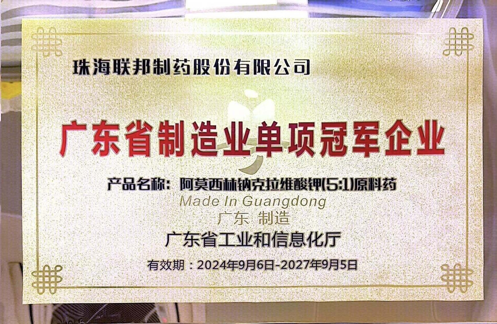 广东省制造业单项冠军企业